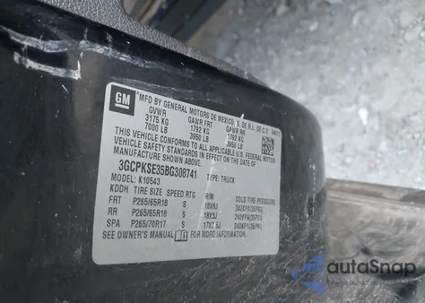 2011 Chevrolet Silverado 1500 Lt z USA, uszkodzony, nr VIN 3GCPKSE35BG308741